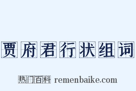 贾府君行状组词是什么意思的图片